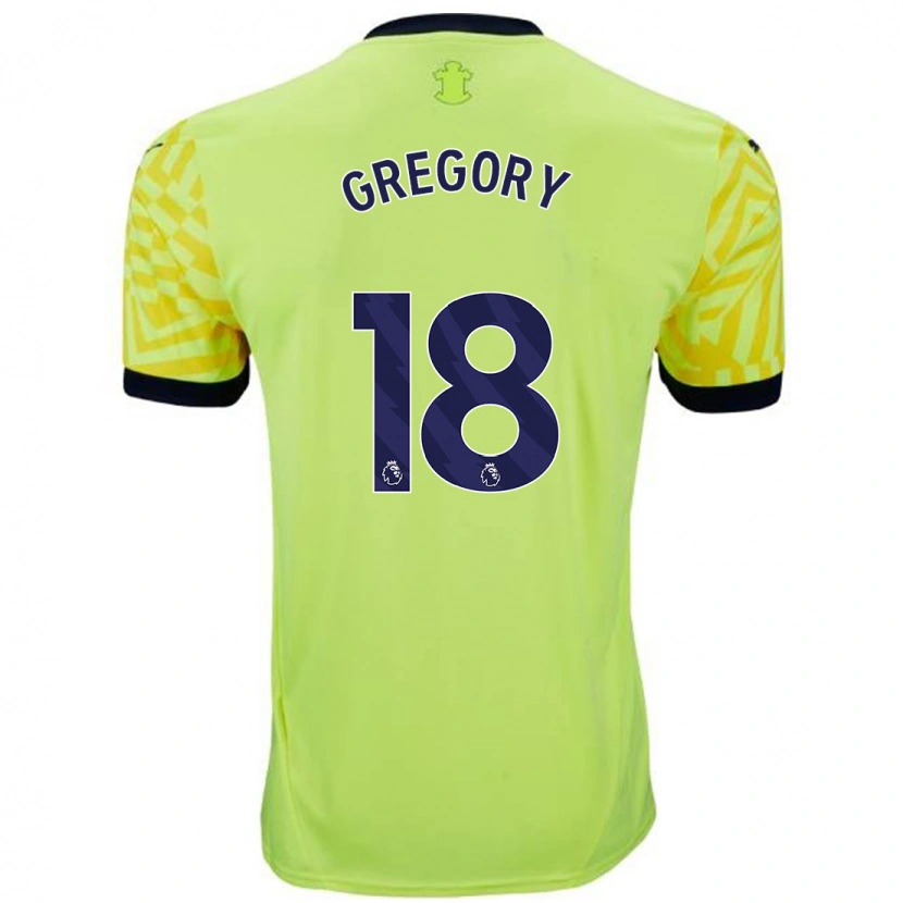 Danxen Kinderen Freya Gregory #18 Geel Uitshirt Uittenue 2024/25 T-Shirt