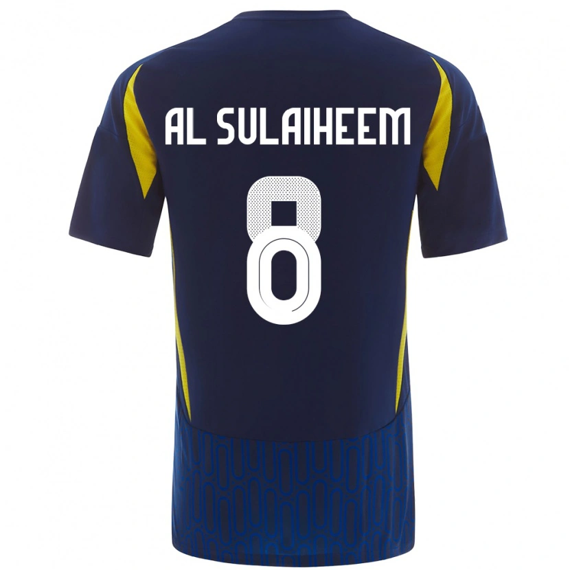 Danxen Kinderen Abdulmajeed Al-Sulayhim #8 Blauw Geel Uitshirt Uittenue 2024/25 T-Shirt