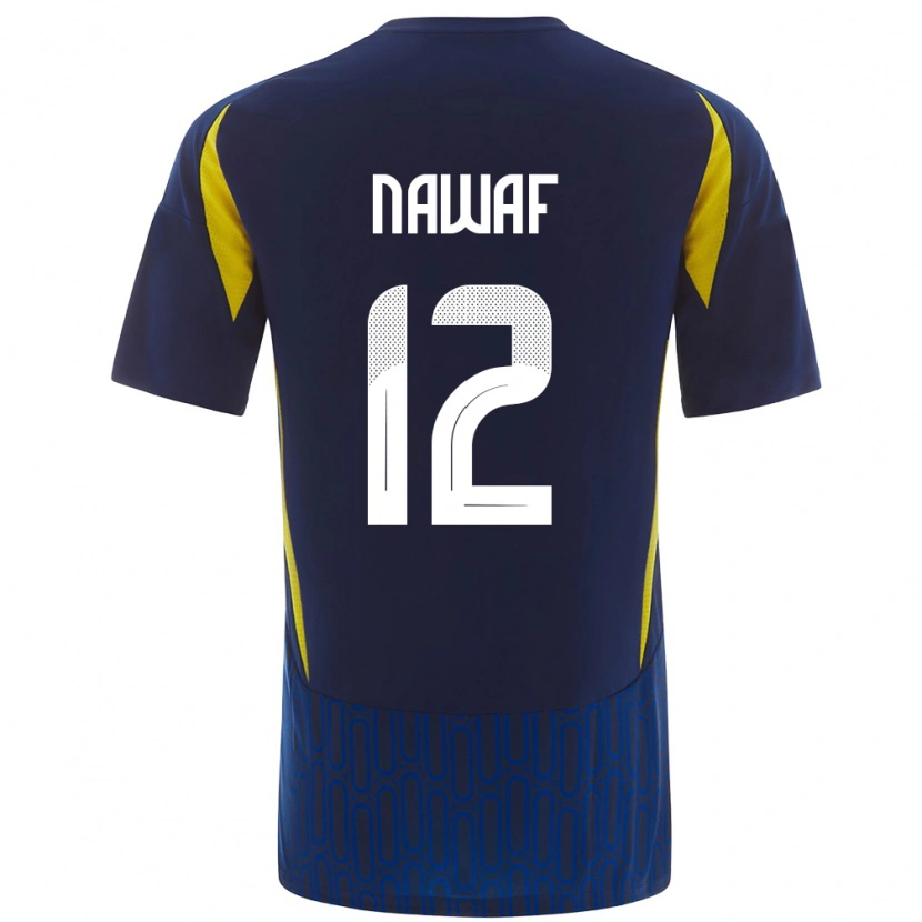 Danxen Kinderen Nawaf Al-Boushal #12 Blauw Geel Uitshirt Uittenue 2024/25 T-Shirt