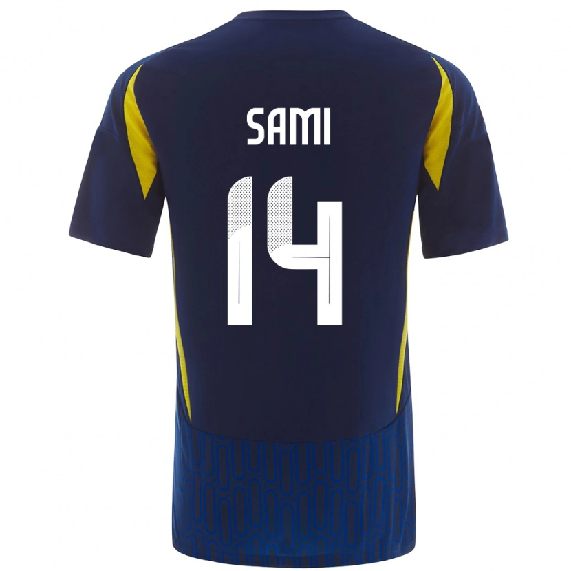 Danxen Kinderen Sami Al-Najei #14 Blauw Geel Uitshirt Uittenue 2024/25 T-Shirt