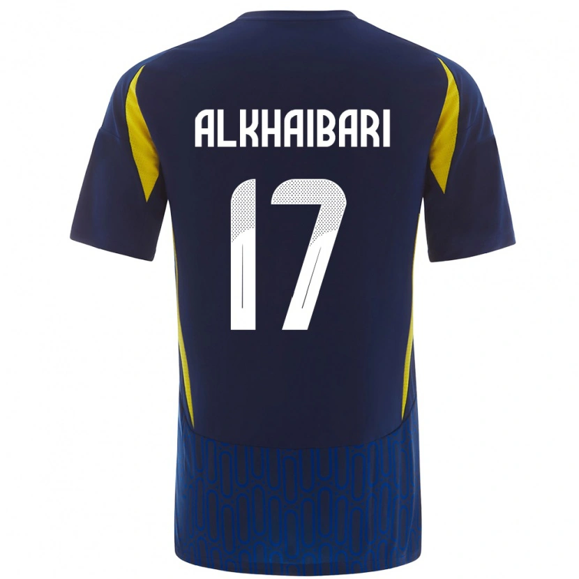 Danxen Kinderen Abdullah Al-Khaibari #17 Blauw Geel Uitshirt Uittenue 2024/25 T-Shirt