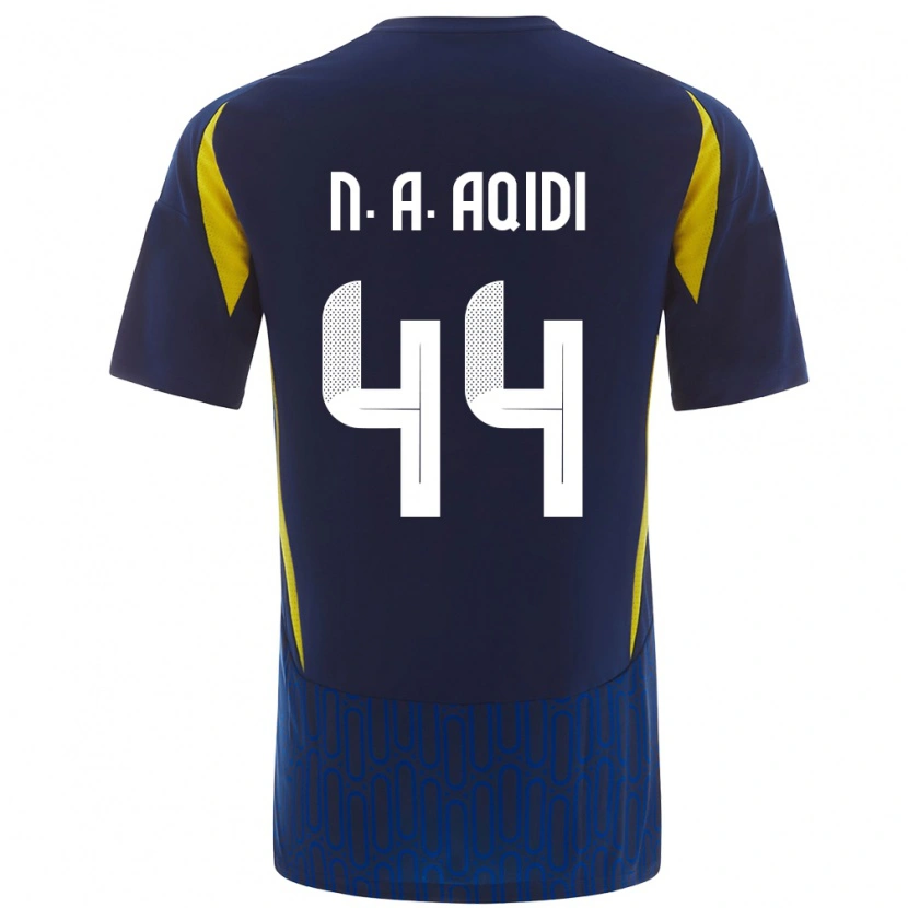 Danxen Kinderen Nawaf Al-Aqidi #44 Blauw Geel Uitshirt Uittenue 2024/25 T-Shirt