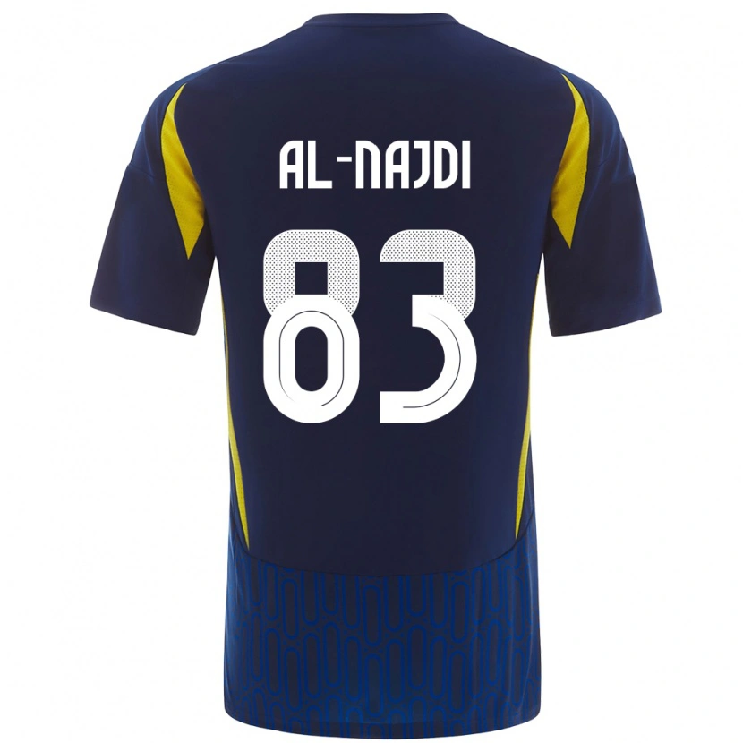 Danxen Kinderen Salem Al-Najdi #83 Blauw Geel Uitshirt Uittenue 2024/25 T-Shirt