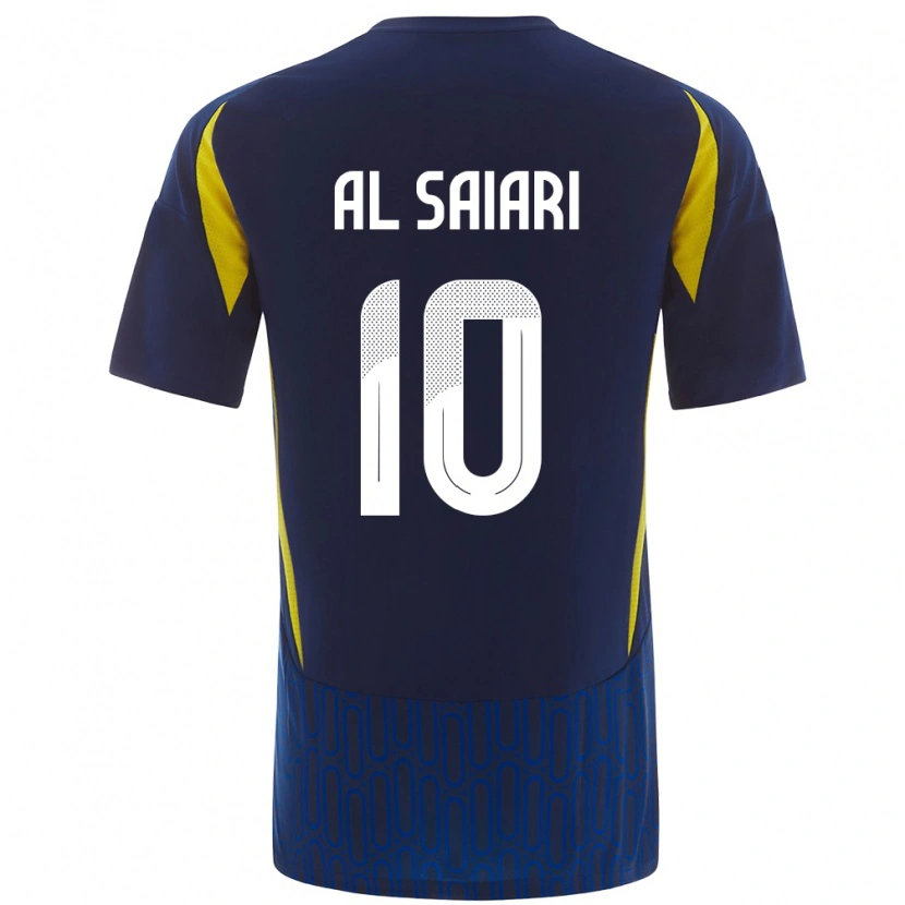 Danxen Kinderen Mubarkh Al-Saiari #10 Blauw Geel Uitshirt Uittenue 2024/25 T-Shirt