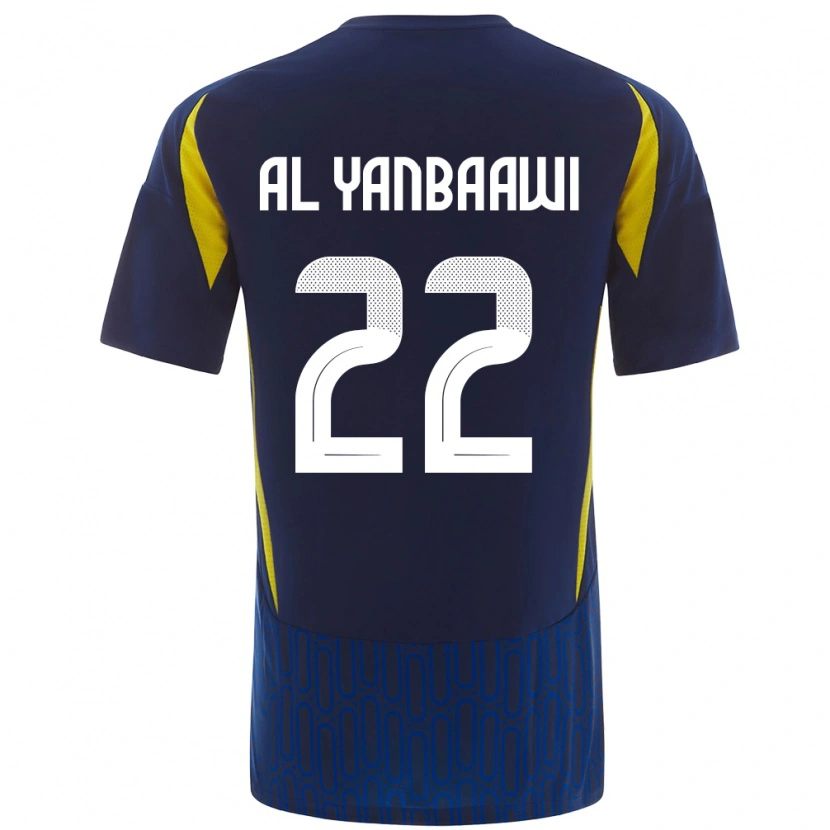 Danxen Kinderen Tahani Al-Yanbaawi #22 Blauw Geel Uitshirt Uittenue 2024/25 T-Shirt