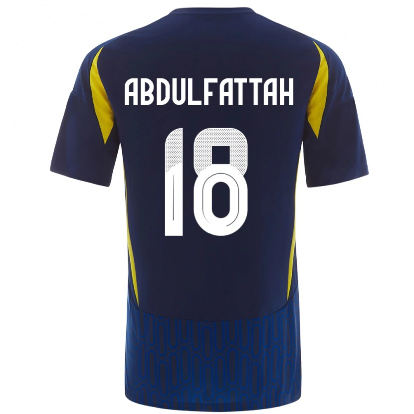 Danxen Kinderen Abdulfattah Adam #18 Blauw Geel Uitshirt Uittenue 2024/25 T-Shirt