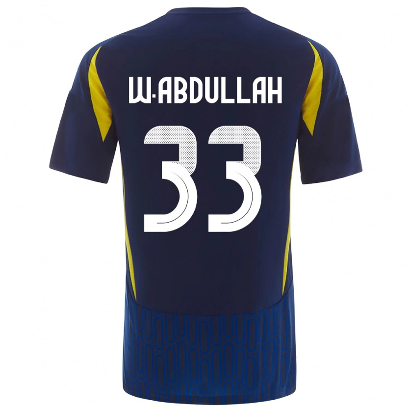 Danxen Kinderen Waleed Abdullah #33 Blauw Geel Uitshirt Uittenue 2024/25 T-Shirt