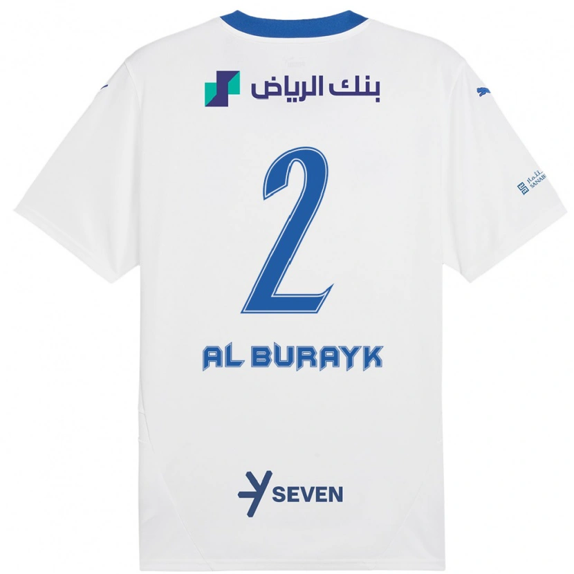 Danxen Kinderen Mohammed Al-Burayk #2 Wit Blauw Uitshirt Uittenue 2024/25 T-Shirt