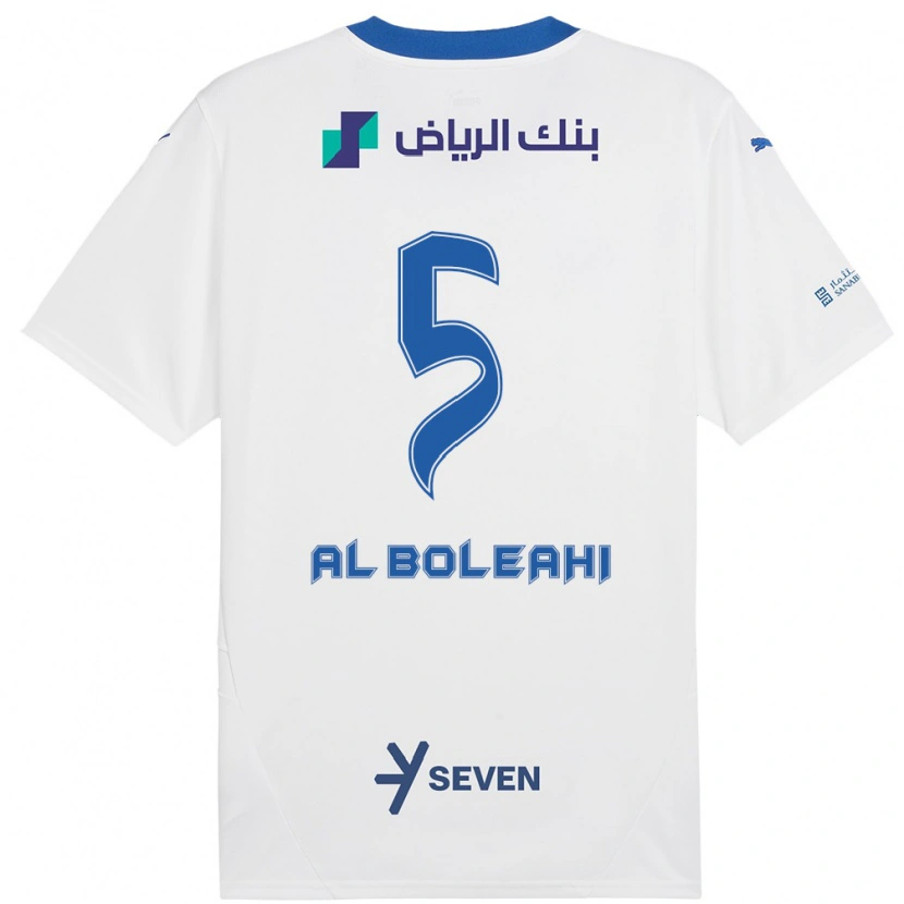 Danxen Kinderen Ali Al-Bulayhi #5 Wit Blauw Uitshirt Uittenue 2024/25 T-Shirt