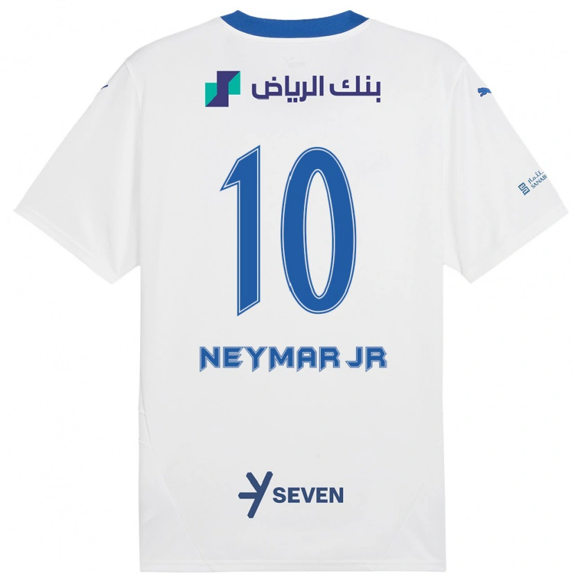 Danxen Kinderen Neymar #10 Wit Blauw Uitshirt Uittenue 2024/25 T-Shirt