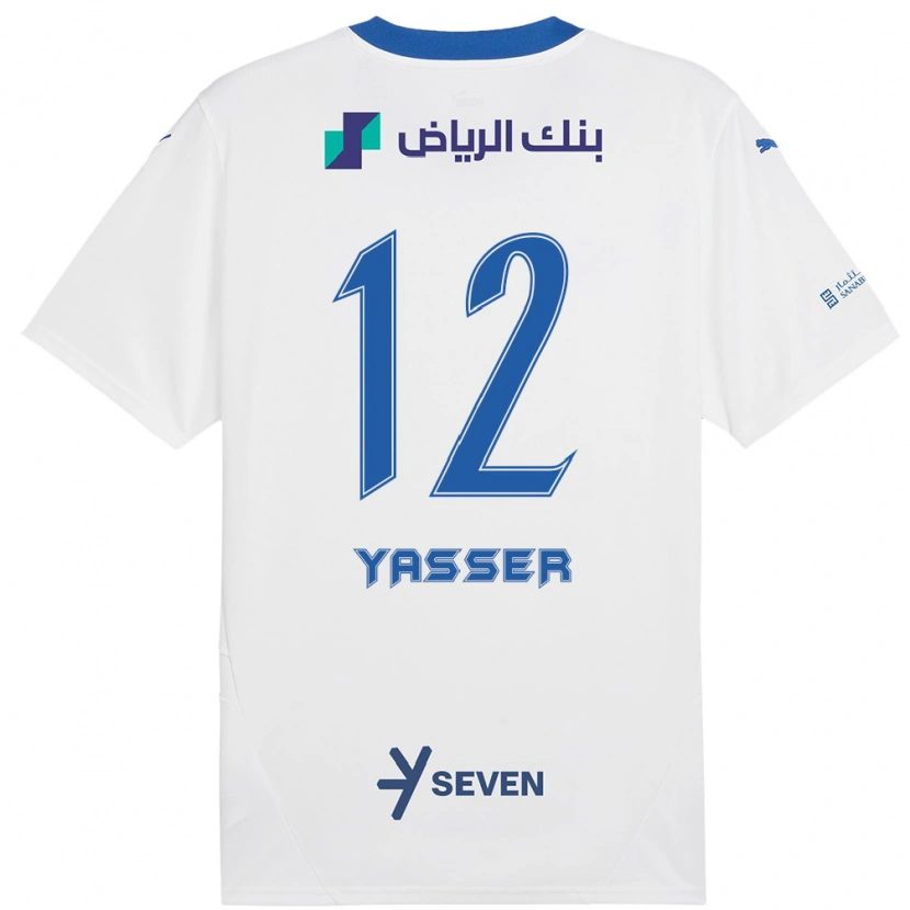 Danxen Kinderen Yasser Al-Shahrani #12 Wit Blauw Uitshirt Uittenue 2024/25 T-Shirt