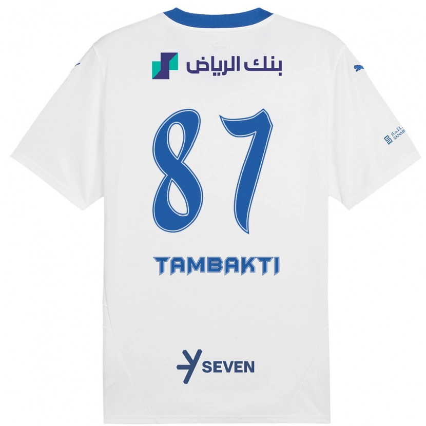 Danxen Kinderen Hassan Tambakti #87 Wit Blauw Uitshirt Uittenue 2024/25 T-Shirt