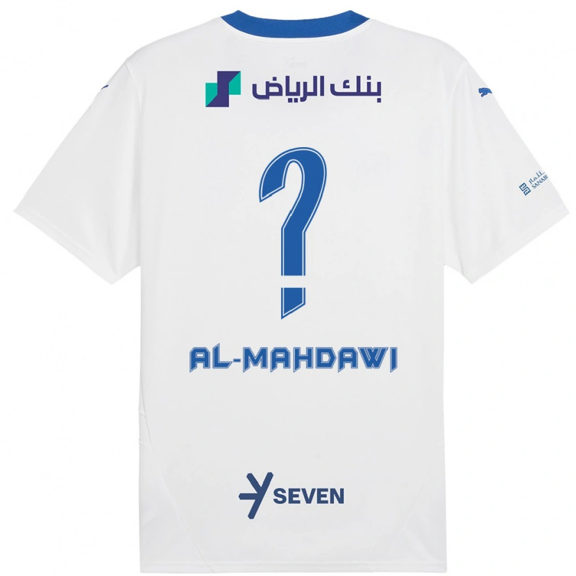 Danxen Kinderen Ali Al-Mahdawi #0 Wit Blauw Uitshirt Uittenue 2024/25 T-Shirt