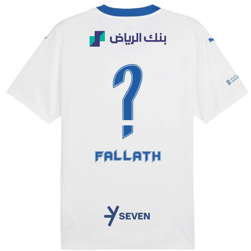 Danxen Kinderen Fahad Fallath #0 Wit Blauw Uitshirt Uittenue 2024/25 T-Shirt