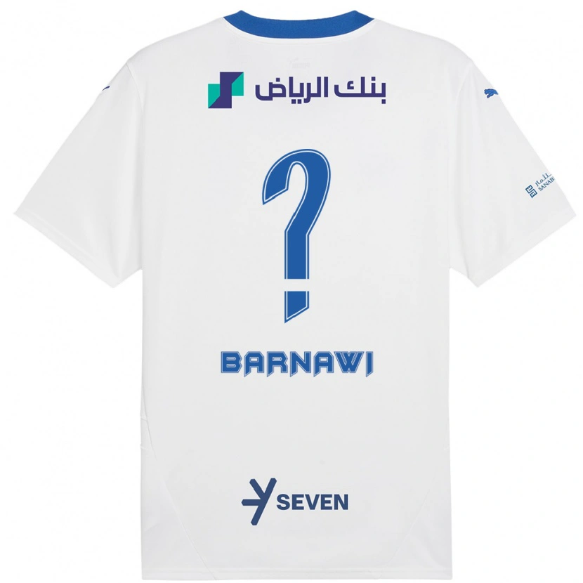 Danxen Kinderen Abdulsalam Barnawi #0 Wit Blauw Uitshirt Uittenue 2024/25 T-Shirt