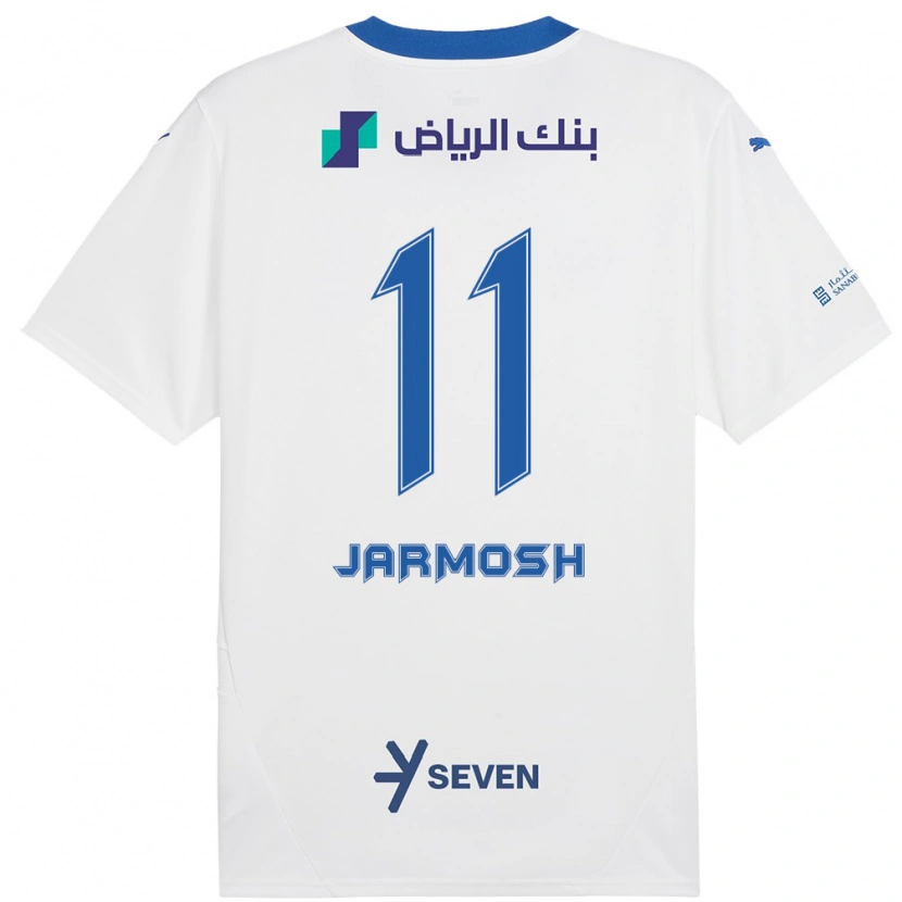 Danxen Kinderen Abdulaziz Jarmosh #11 Wit Blauw Uitshirt Uittenue 2024/25 T-Shirt