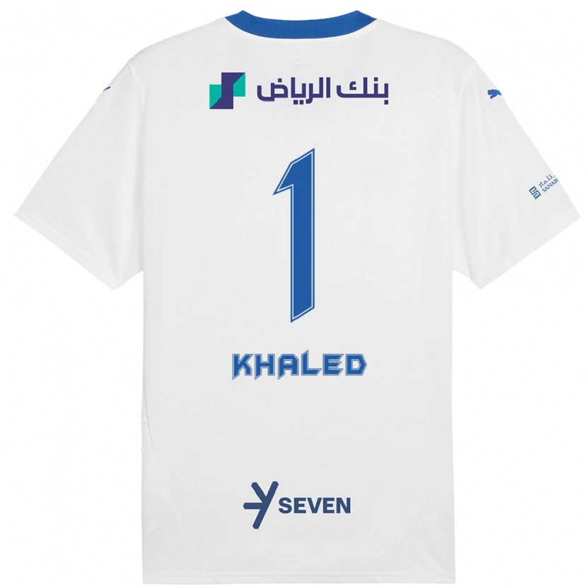 Danxen Kinderen Nawal Khaled #1 Wit Blauw Uitshirt Uittenue 2024/25 T-Shirt