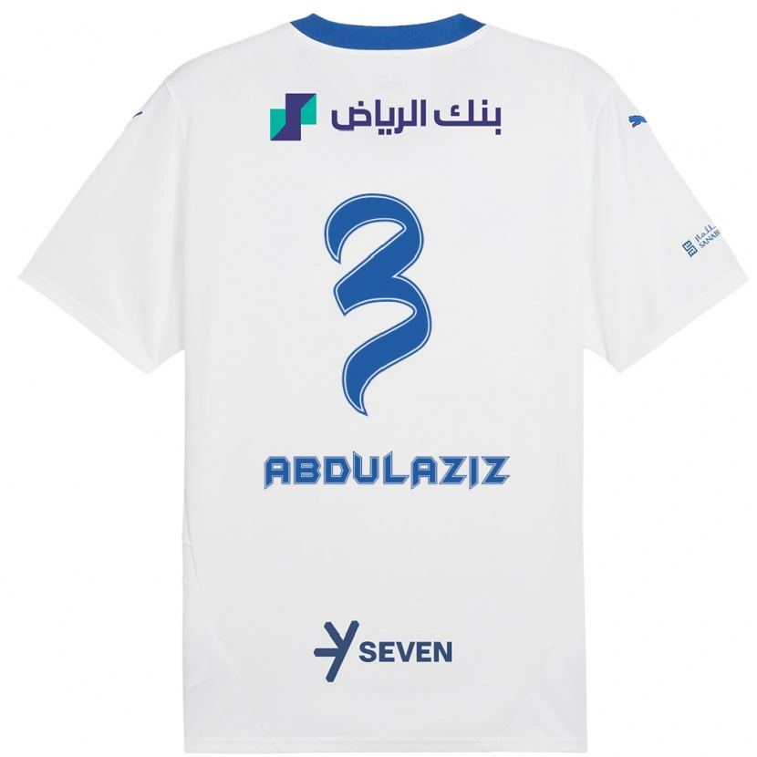 Danxen Kinderen Al Jawhara Abdulaziz #3 Wit Blauw Uitshirt Uittenue 2024/25 T-Shirt