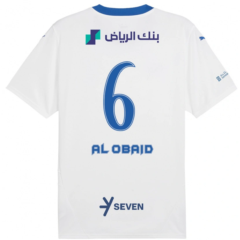 Danxen Kinderen Lulu Al-Obaid #6 Wit Blauw Uitshirt Uittenue 2024/25 T-Shirt