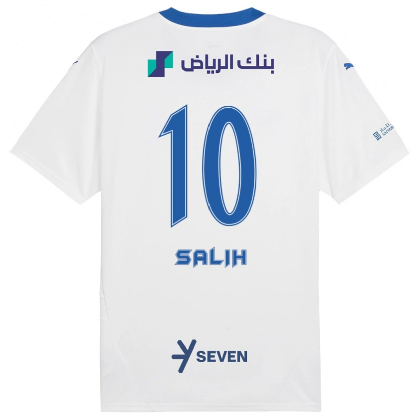 Danxen Kinderen Zakia Salih #10 Wit Blauw Uitshirt Uittenue 2024/25 T-Shirt