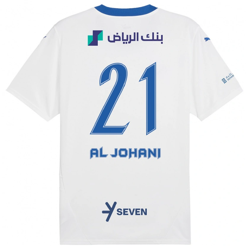 Danxen Kinderen Joury Al-Johani #21 Wit Blauw Uitshirt Uittenue 2024/25 T-Shirt