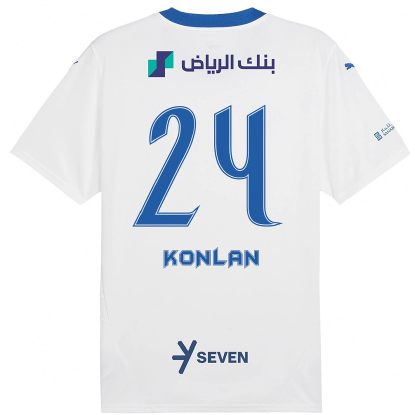 Danxen Kinderen Cynthia Konlan #24 Wit Blauw Uitshirt Uittenue 2024/25 T-Shirt