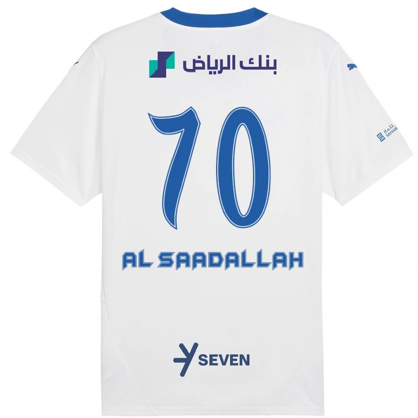 Danxen Kinderen Hessa Al-Saadallah #70 Wit Blauw Uitshirt Uittenue 2024/25 T-Shirt