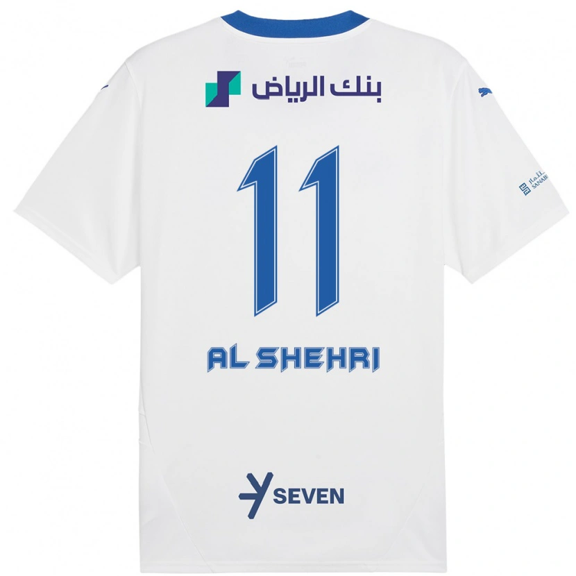 Danxen Kinderen Saleh Al-Shehri #11 Wit Blauw Uitshirt Uittenue 2024/25 T-Shirt