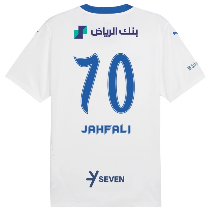 Danxen Kinderen Mohammed Jahfali #70 Wit Blauw Uitshirt Uittenue 2024/25 T-Shirt