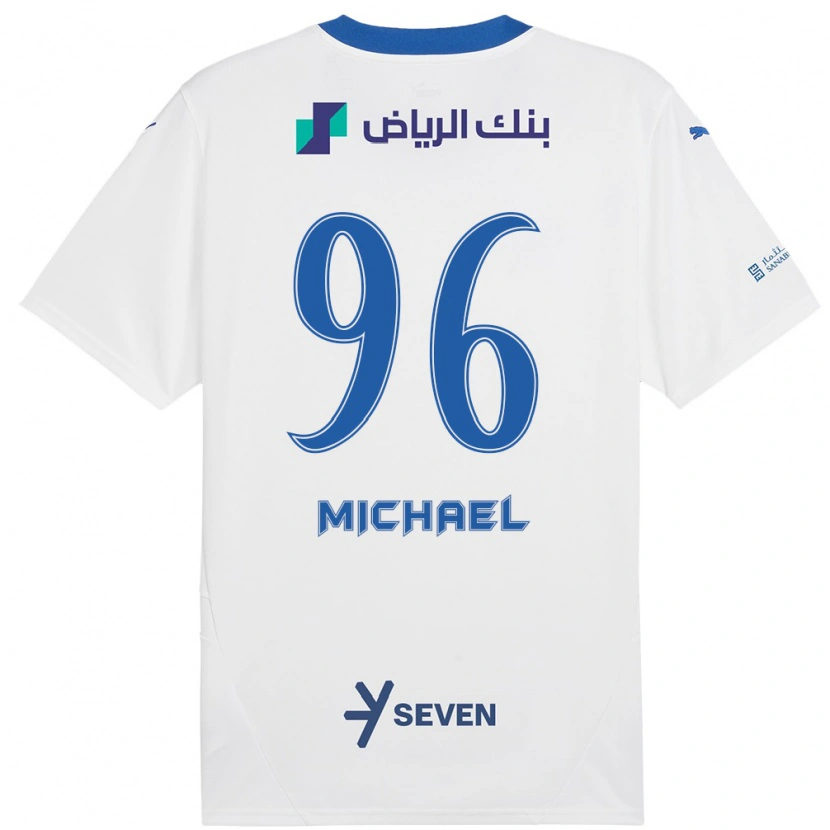 Danxen Kinderen Michael #96 Wit Blauw Uitshirt Uittenue 2024/25 T-Shirt