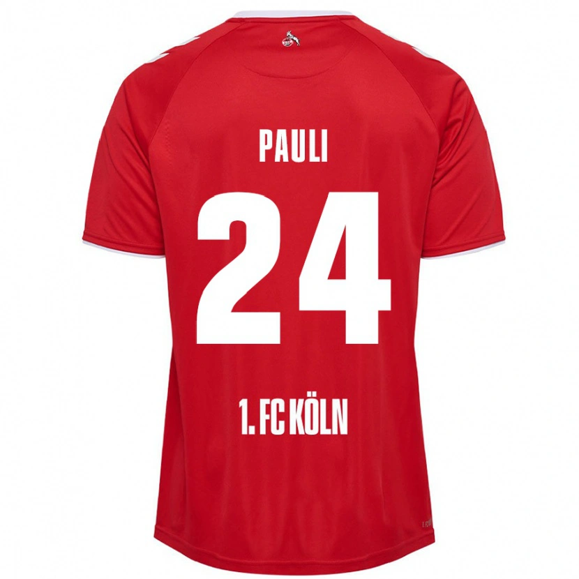 Danxen Kinderen Julian Pauli #24 Rood Wit Uitshirt Uittenue 2024/25 T-Shirt