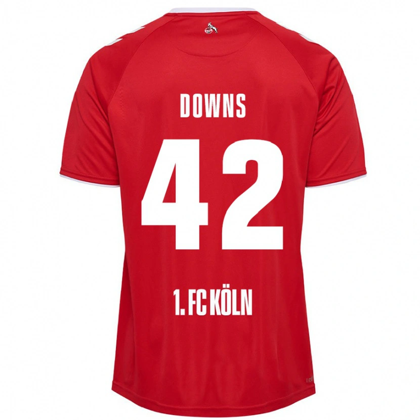 Danxen Kinderen Damion Downs #42 Rood Wit Uitshirt Uittenue 2024/25 T-Shirt