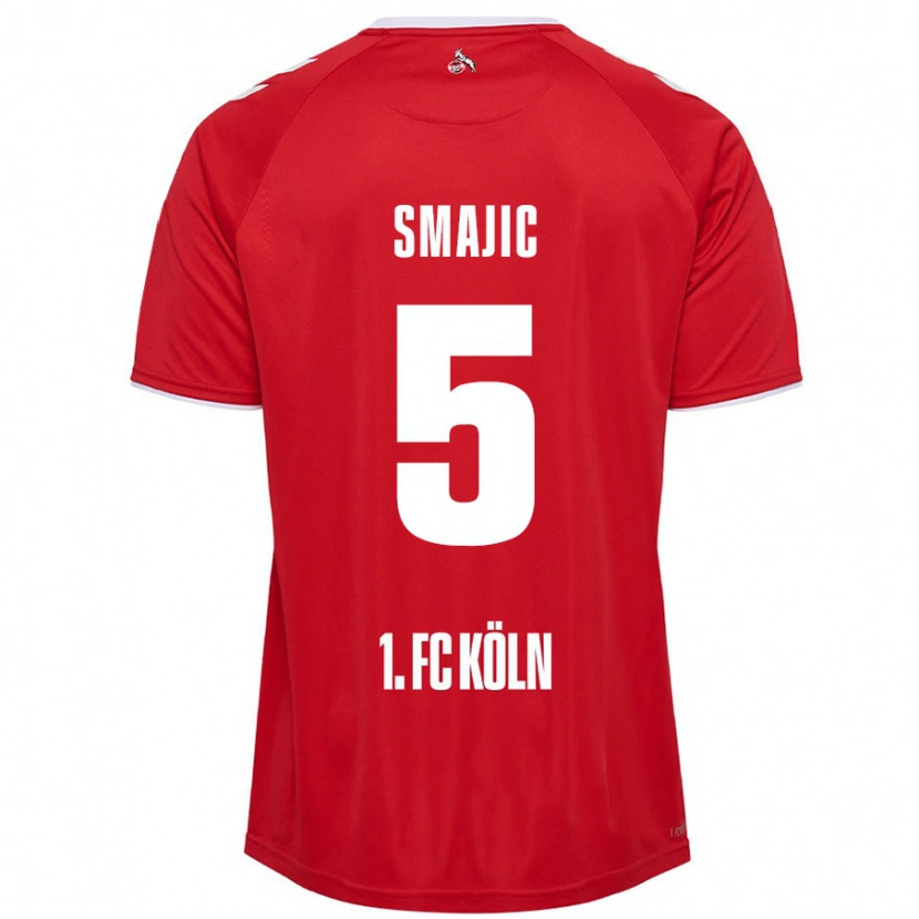 Danxen Kinderen Rijad Smajic #5 Rood Wit Uitshirt Uittenue 2024/25 T-Shirt