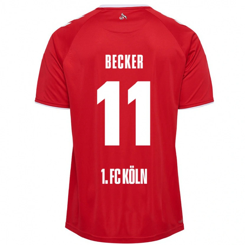 Danxen Kinderen Marlon Becker #11 Rood Wit Uitshirt Uittenue 2024/25 T-Shirt