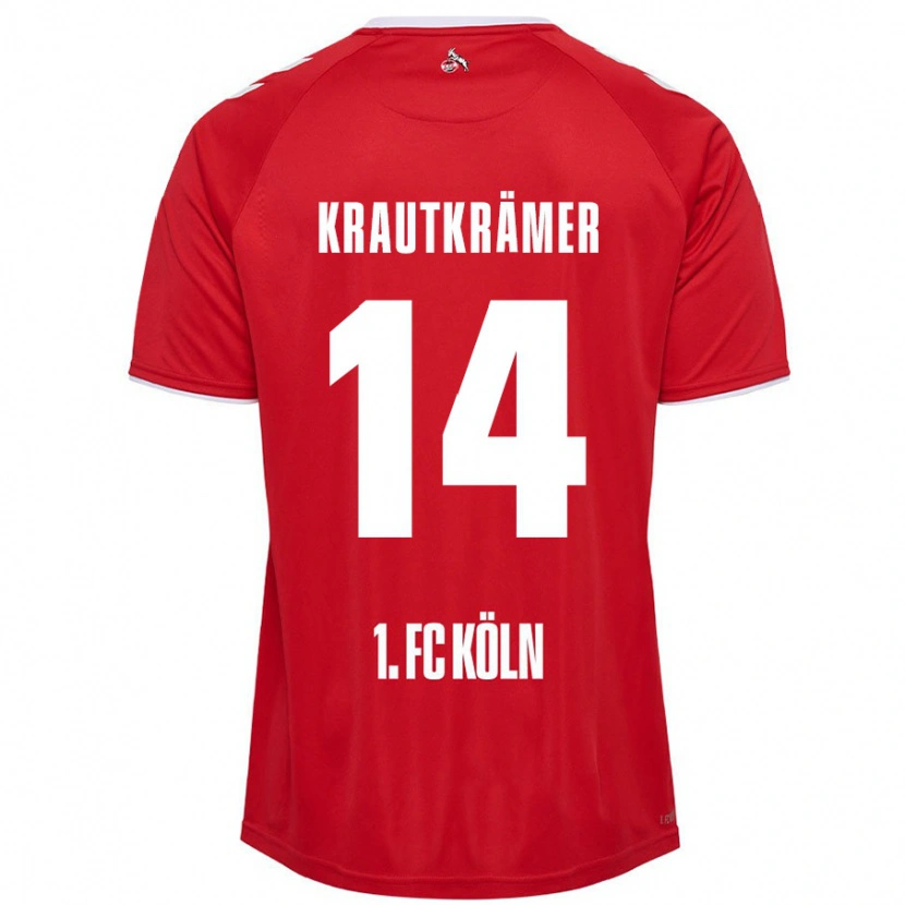 Danxen Kinderen Jakob Krautkrämer #14 Rood Wit Uitshirt Uittenue 2024/25 T-Shirt