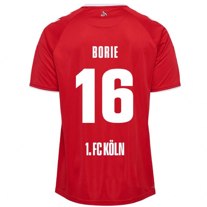 Danxen Kinderen Etienne Borie #16 Rood Wit Uitshirt Uittenue 2024/25 T-Shirt