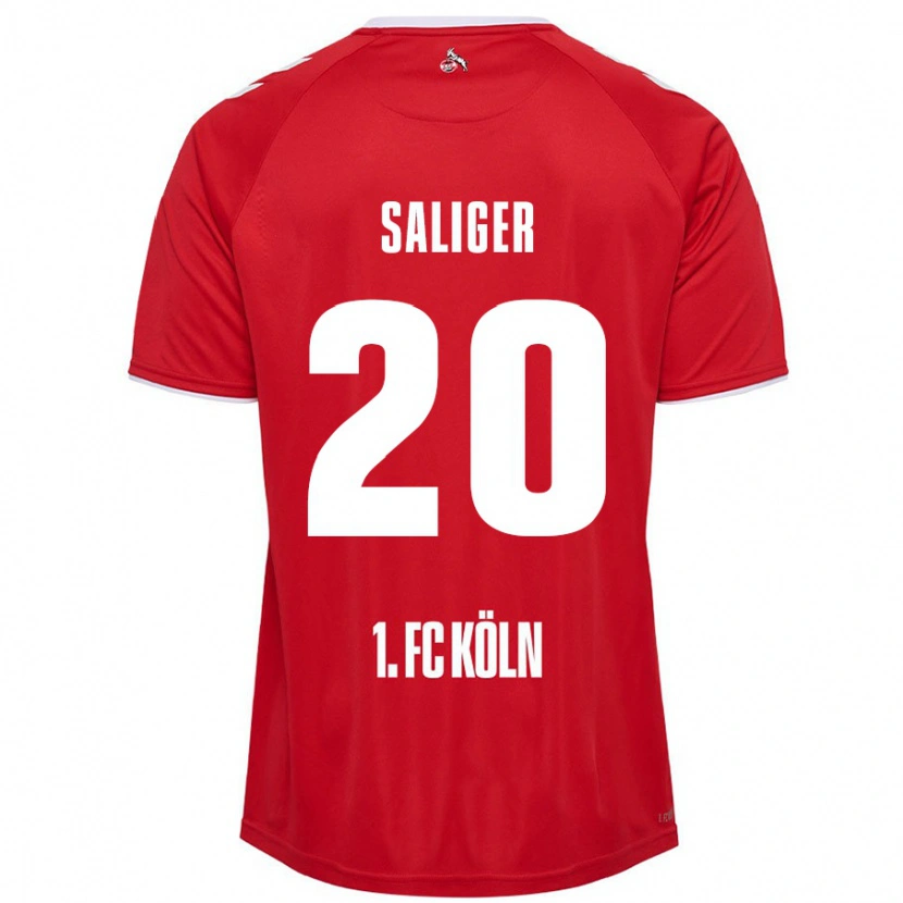 Danxen Kinderen Jonas Saliger #20 Rood Wit Uitshirt Uittenue 2024/25 T-Shirt