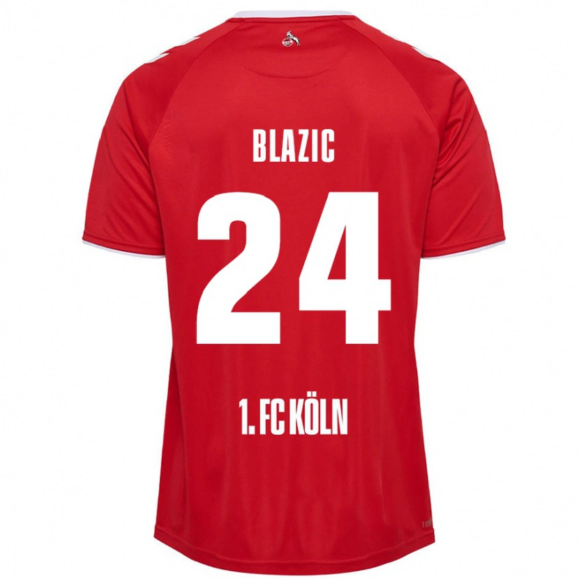 Danxen Kinderen Alessandro Blazic #24 Rood Wit Uitshirt Uittenue 2024/25 T-Shirt