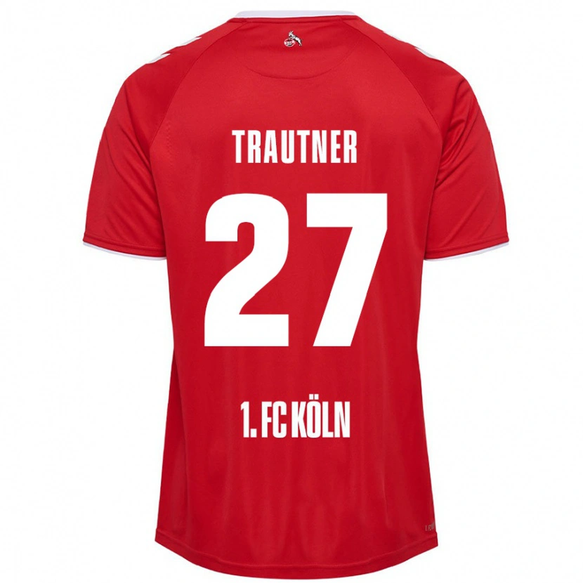 Danxen Kinderen Tobias Trautner #27 Rood Wit Uitshirt Uittenue 2024/25 T-Shirt