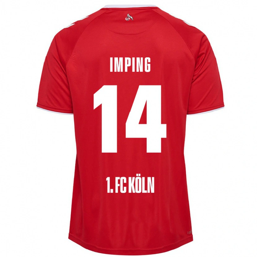 Danxen Kinderen Carlotta Imping #14 Rood Wit Uitshirt Uittenue 2024/25 T-Shirt