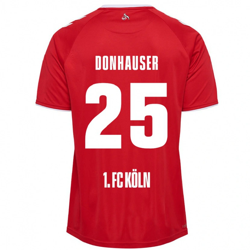 Danxen Kinderen Laura Donhauser #25 Rood Wit Uitshirt Uittenue 2024/25 T-Shirt