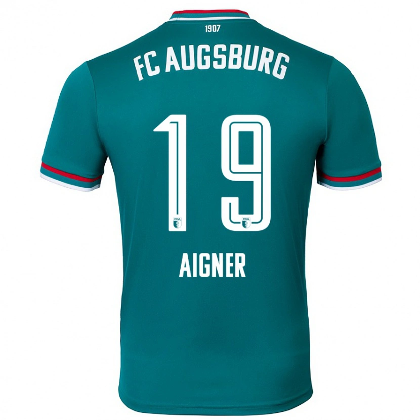 Danxen Kinderen Lukas Aigner #19 Donkergroen Uitshirt Uittenue 2024/25 T-Shirt