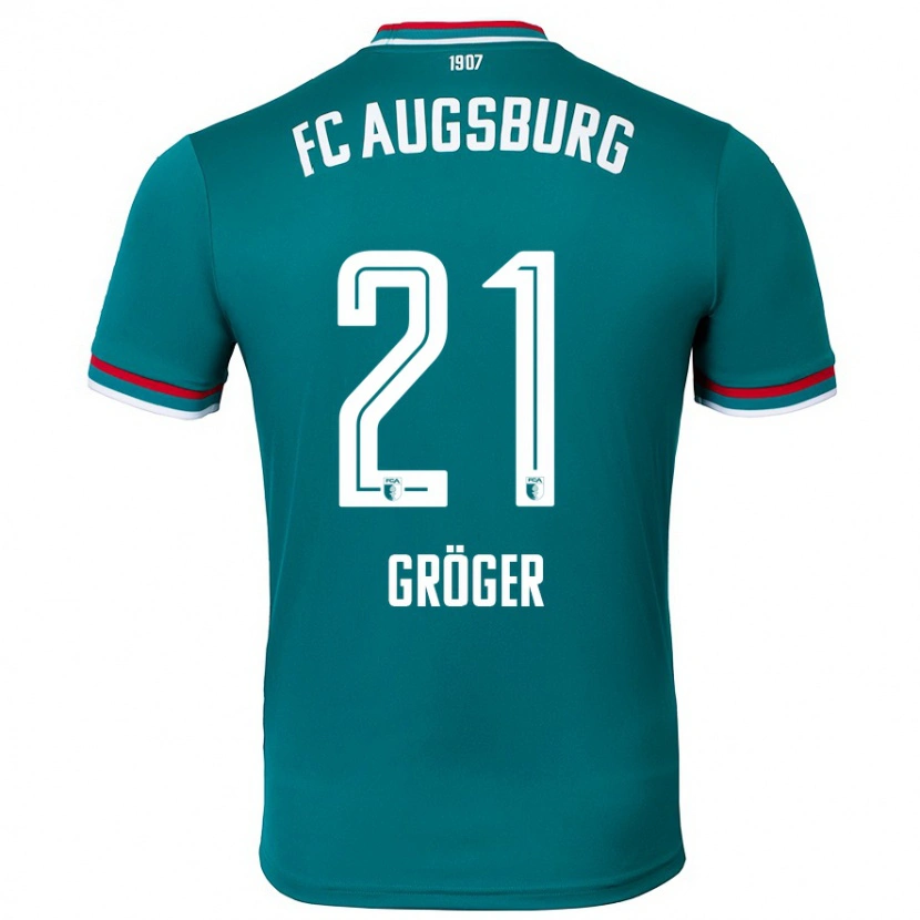 Danxen Kinderen Elias Gröger #21 Donkergroen Uitshirt Uittenue 2024/25 T-Shirt