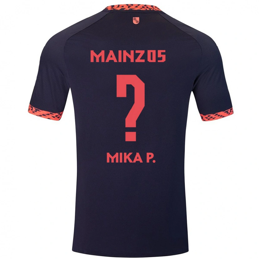 Danxen Kinderen Mika Preßler #0 Blauw Koraalrood Uitshirt Uittenue 2024/25 T-Shirt