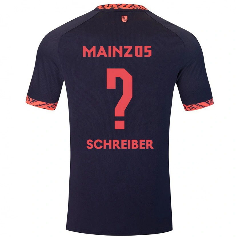 Danxen Kinderen Philipp Schreiber #0 Blauw Koraalrood Uitshirt Uittenue 2024/25 T-Shirt