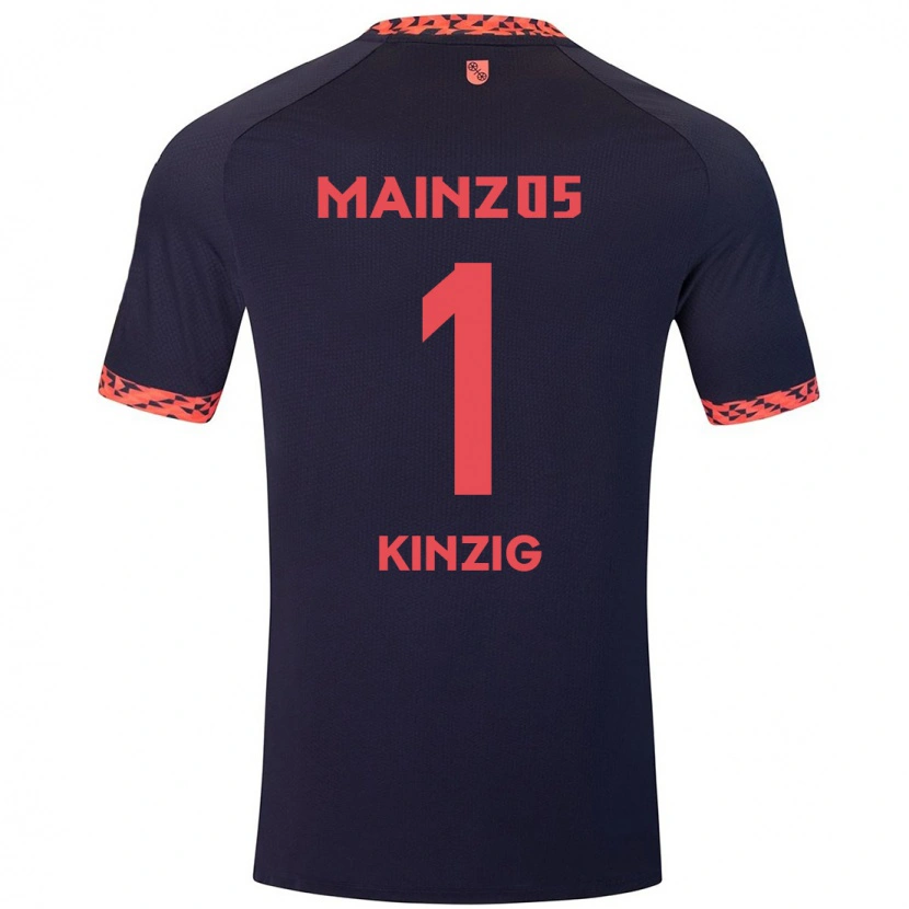 Danxen Kinderen Maximilian Kinzig #1 Blauw Koraalrood Uitshirt Uittenue 2024/25 T-Shirt