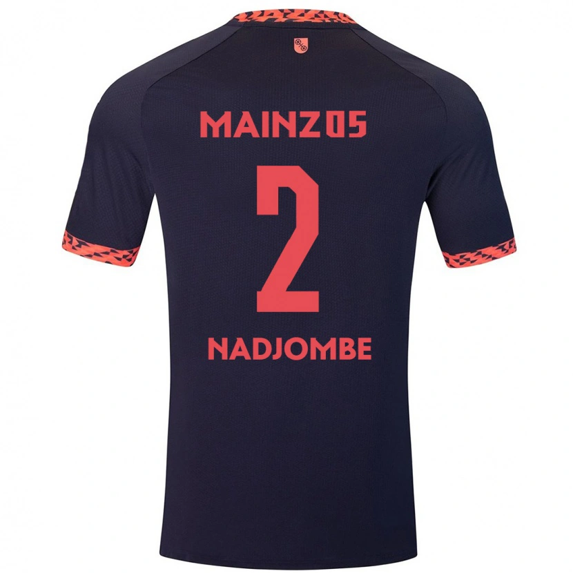 Danxen Kinderen Jean-Marie Nadjombe #2 Blauw Koraalrood Uitshirt Uittenue 2024/25 T-Shirt