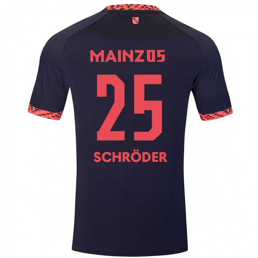 Danxen Kinderen Maxim Schröder #25 Blauw Koraalrood Uitshirt Uittenue 2024/25 T-Shirt