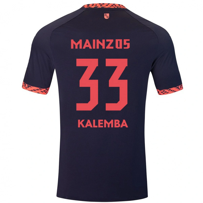 Danxen Kinderen Marcel Kalemba #33 Blauw Koraalrood Uitshirt Uittenue 2024/25 T-Shirt