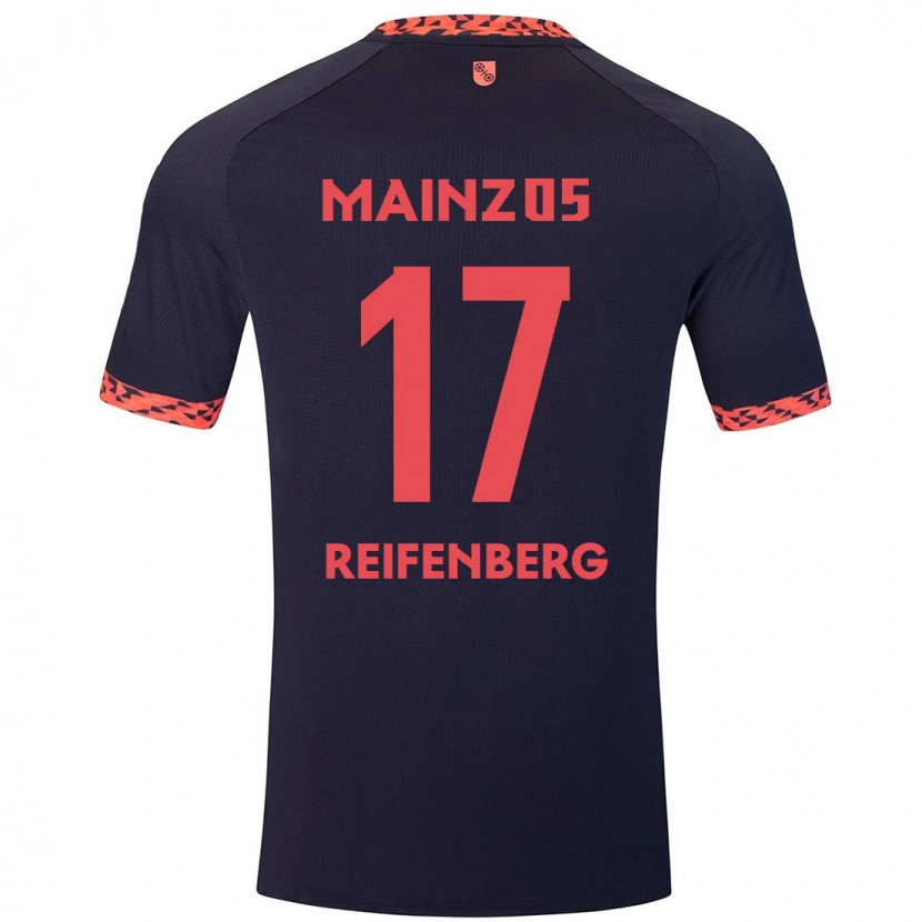 Danxen Kinderen Michelle Reifenberg #17 Blauw Koraalrood Uitshirt Uittenue 2024/25 T-Shirt